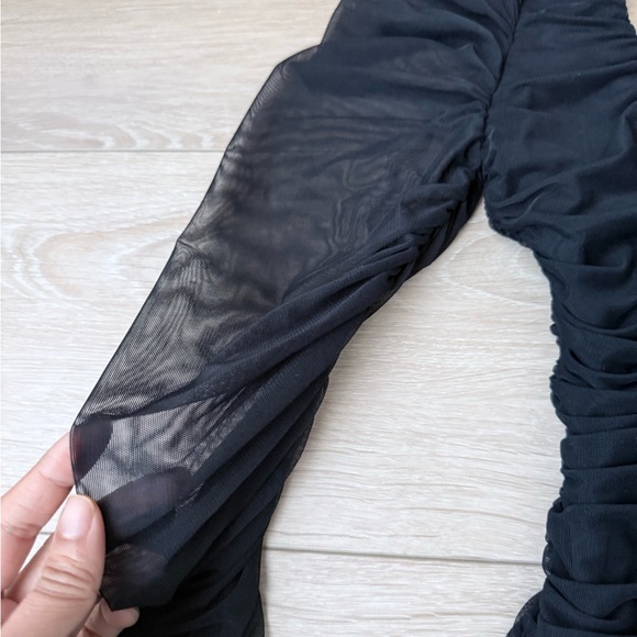 Fashion Nova Black Ruched Long Sleeve Dress - Picture 3 of 6